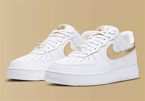 nike air force 1 weiß gold|air force 1 low white gold.